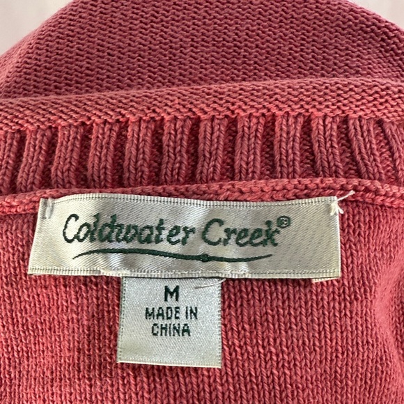 Coldwater Creek Rose Cotton Crew Neck Sweater - Picture 2 of 6